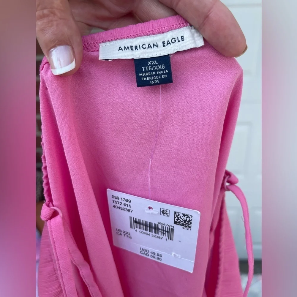 American Eagle Outfitters Pink Ruffled Spaghetti Strap Dress, Size XXL